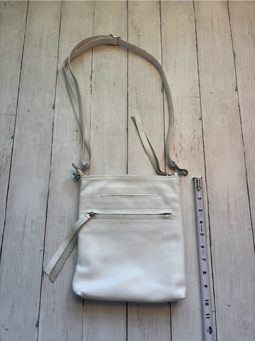 Carla Mancini Designer White Leather Crossbody Bag